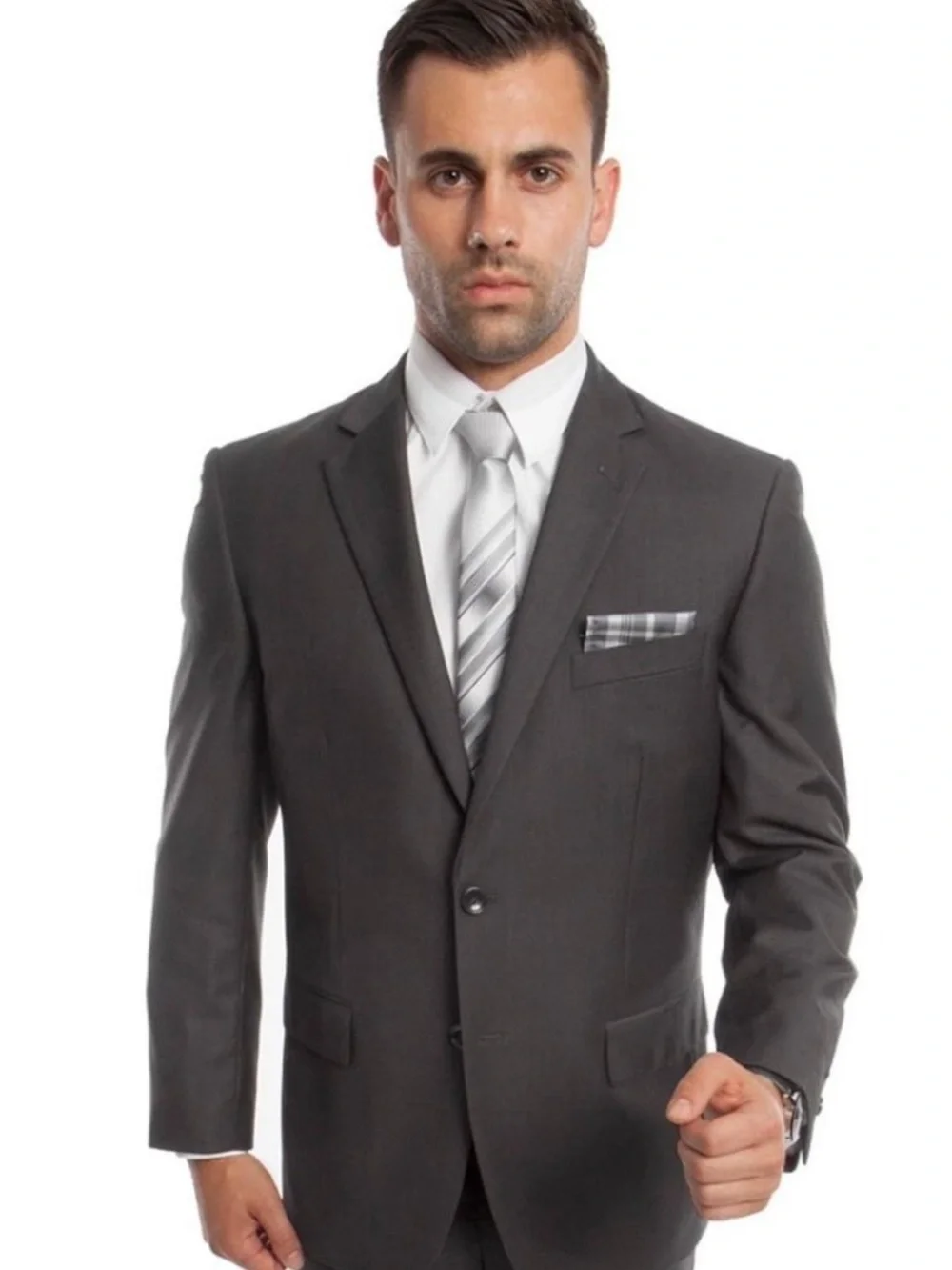 Demantie Italy Men's Gray Dress Suit Jacket & Pants